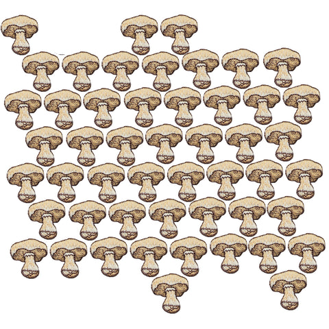 50-Pack Mini Mushroom Applique Patch - Fungus Boomer Fungi Toadstool 1" (Iron on)