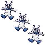 3-Pack Mini Astronaut Applique Patch - Outer Space Spacesuit Embroidered Badge