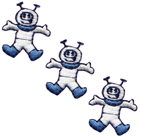 3-Pack Mini Astronaut Applique Patch - Outer Space Spacesuit Embroidered Badge 13/16" (Iron on)