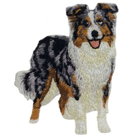 Australian Shepherd Applique Patch - Dog Animal Pet Embroidered Badge 2.5" (Iron On)