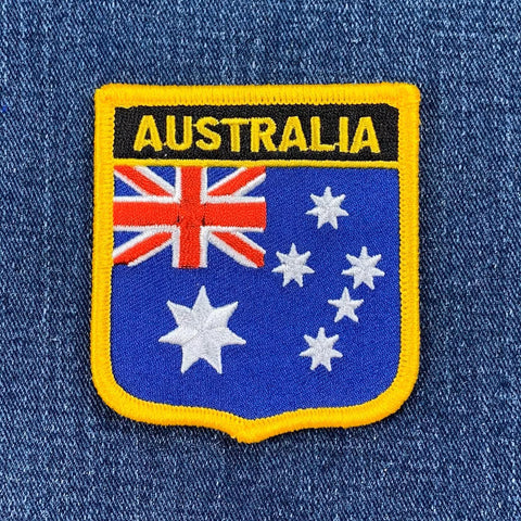 Australia Patch - Embroidered Flag Shield Badge 2.75" (Iron On)