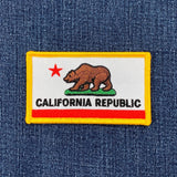 California Republic flag patch on denim fabric