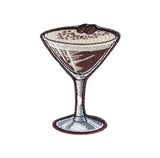 Chocolate Espresso Martini Patch - Embroidered Cocktail Drink Badge 3" (Iron On)