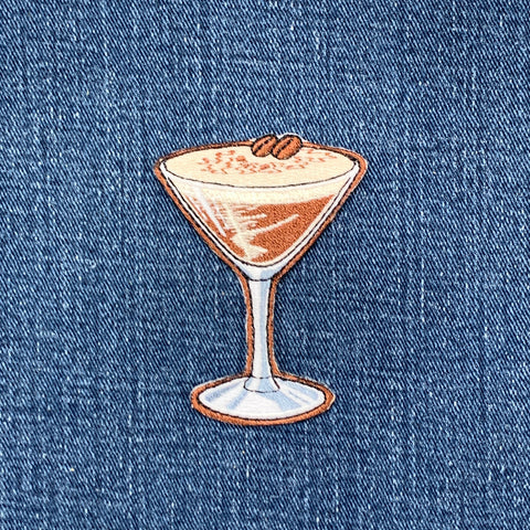 Chocolate Espresso Martini Patch - Embroidered Cocktail Drink Badge 3" (Iron On)