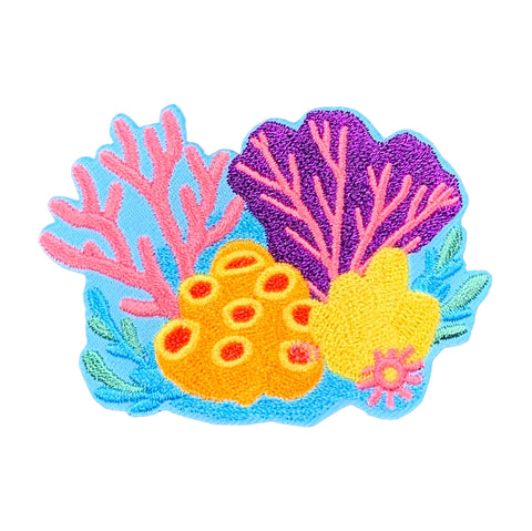 Colorful coral patch on a white background