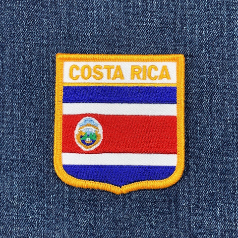 Costa Rica flag patch on a denim background