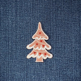 Gingerbread Christmas Tree Applique Patch - Embroidered Cookie Badge 2-5/8" (Iron On)