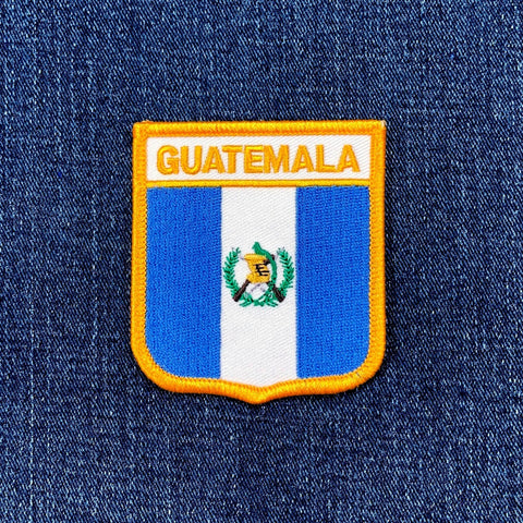 Guatemala flag patch on a denim background