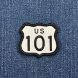 Patch with 'US 101' design on a denim background