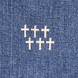 6-Pack Cross Applique Patch - Mini White Embroidered Christian Badge 1/2" (Iron On)