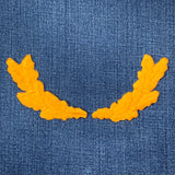 Distressed Scrambled Eggs Patch Set Yellow Captain Embroidered Oak Leaves Badges