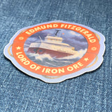 Edmund Fitzgerald Sticker - Vinyl Decal Lord Of Iron Ore Great Lakes Michigan 3"