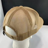 Beige and brown cap with 'Let's Be Irie' logo on a black background