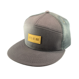 Gray cap with a 'Let's Be Irie' patch on a white background
