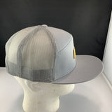 Gray cap with a beige 'Let's Be Irie" patch on a black background