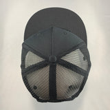 Black mesh cap on a light gray background