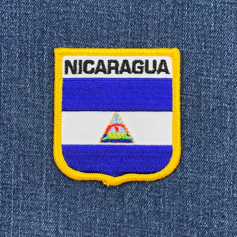 Nicaragua patch on a denim background