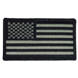 olive drab American flag patch on a white background 