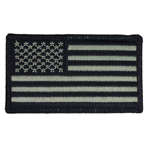 Olive Drab American Flag Patch - Green OD United States USA Badge 3-3/8" (Iron or Sew On)