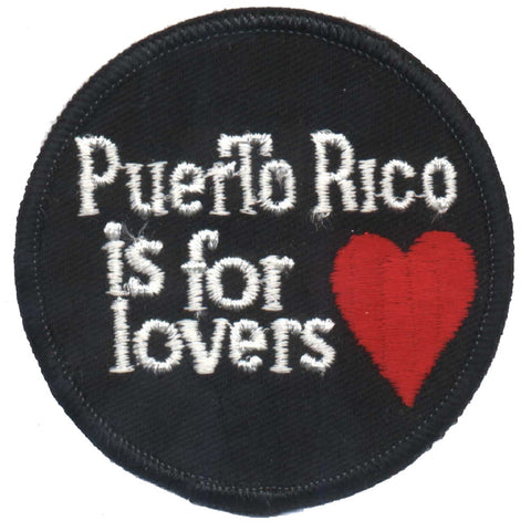 Vintage Puerto Rico is for Lovers Patch - PR Heart Love Badge 3" (Sew On)