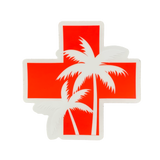 Saltwater Apothecary Sticker - Vinyl Decal Palm Trees Lifeguard Cross Ocean Healing 3"