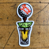 Swing Juice Golf & Booze Sticker - Tequila Shot Lime Ball Vinyl Decal 3-3/8"