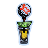 Swing Juice Golf & Booze Sticker - Tequila Shot Lime Ball Vinyl Decal 3-3/8"