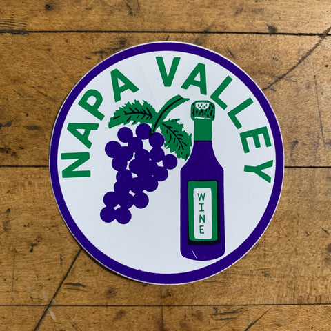 Napa Sticker - California Wine Country Wine Grapes Decal with UV Protection 3"