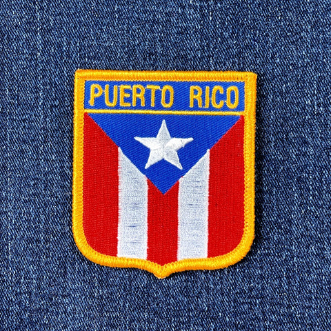 Puerto Rico flag patch on a denim background