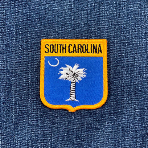South Carolina patch on a denim background
