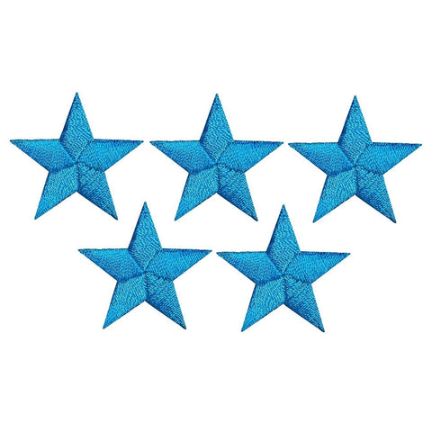 Turquoise Star Applique Patch - 1.25" (5-Pack, Iron on)