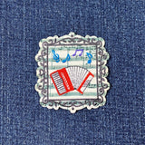 Accordion Applique Patch - Embroidery & Sublimation Music Badge 2-3/8" (Iron On)