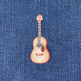 Acoustic Guitar Applique Patch - Embroidered Music Instrument Badge 3" (Iron On)