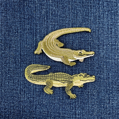 2-Pack Alligator & Crocodile Patch Set - Embroidered Animal Badges (Iron On)