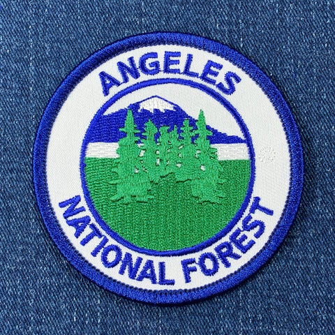 Angeles National Forest patch on a denim background