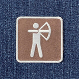 Archery Patch -Embroidered Park Sign Target Practice Range Badge 2" (Iron On)