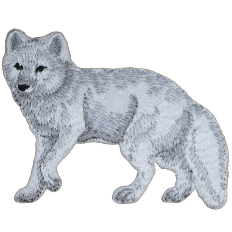 Arctic Fox Applique Patch - White Snow Animal Badge 2.75" (Iron on)