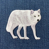 Arctic Wolf Applique Patch - Embroidered Wild Snow Animal Badge 3.5" (Iron On)