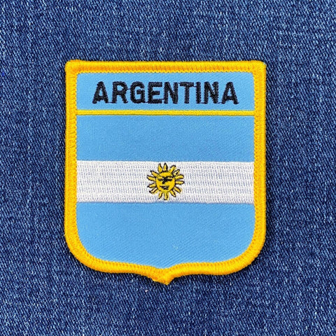 Argentina Patch - Embroidered Flag Shield Badge 2.75" (Iron Or Sew On)
