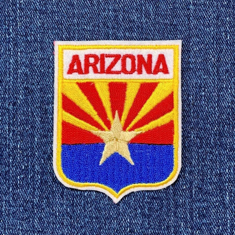 Arizona Patch - Embroidered AZ Flag Shield Badge 2.75" (Iron Or Sew On)