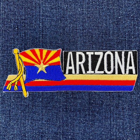 Arizona Patch - Embroidered Ribbon & Flag Badge 4.75" (Iron On)