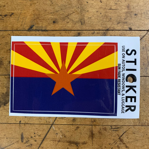 Arizona Flag Sticker - Vinyl AZ Decal For Boat Car RV with UV Protectant 3.75"x 2.5"