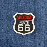 Arizona Route 66 patch on a denim background