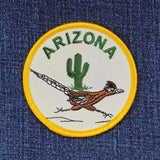 Arizona Patch - Embroidered Desert Roadrunner & Cactus Badge 3" (Iron On)