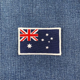 Australian flag patch on denim fabric