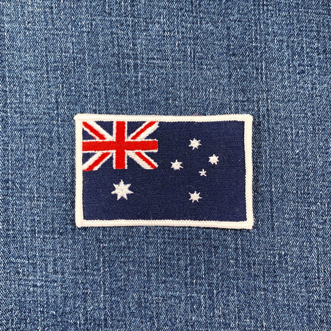 Australian flag patch on denim fabric