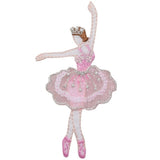 Decorative patch of a ballerina in a pink outfit on a white background