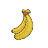 Embroidered patch of a bunch of bananas on a white background
