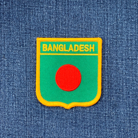 Bangladesh Patch - Embroidered Flag Shield Badge 2.75" (Iron On)