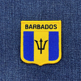 Barbados patch on a blue denim background